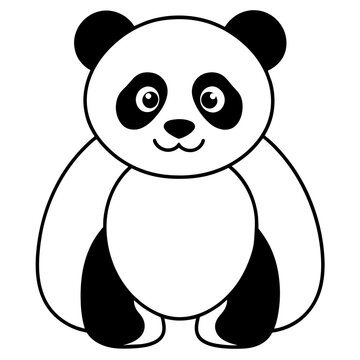 panda  illustration mascot,panda  silhouette,panda  vector,icon,svg,characters,Holiday t shirt,black bear  drawn trendy logo Vector illustration,bear line art on a white background