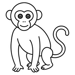 monkey illustration mascot,monkeys silhouette,monkey  vector,icon,svg,characters,cartoon,Holiday t shirt,black monkey drawn trendy logo Vector illustration,monkey line art on a white background