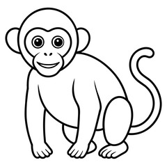 monkey illustration mascot,monkeys silhouette,monkey  vector,icon,svg,characters,cartoon,Holiday t shirt,black monkey drawn trendy logo Vector illustration,monkey line art on a white background