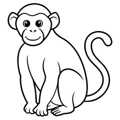Obraz na płótnie Canvas monkey illustration mascot,monkeys silhouette,monkey vector,icon,svg,characters,cartoon,Holiday t shirt,black monkey drawn trendy logo Vector illustration,monkey line art on a white background