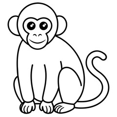 monkey illustration mascot,monkeys silhouette,monkey  vector,icon,svg,characters,cartoon,Holiday t shirt,black monkey drawn trendy logo Vector illustration,monkey line art on a white background