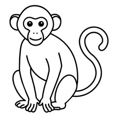 monkey illustration mascot,monkeys silhouette,monkey  vector,icon,svg,characters,cartoon,Holiday t shirt,black monkey drawn trendy logo Vector illustration,monkey line art on a white background