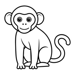 monkey illustration mascot,monkeys silhouette,monkey  vector,icon,svg,characters,cartoon,Holiday t shirt,black monkey drawn trendy logo Vector illustration,monkey line art on a white background
