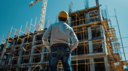 At the completion of the project, the engineer proudly surveys the finished structure, a testament to months of hard work and dedication.