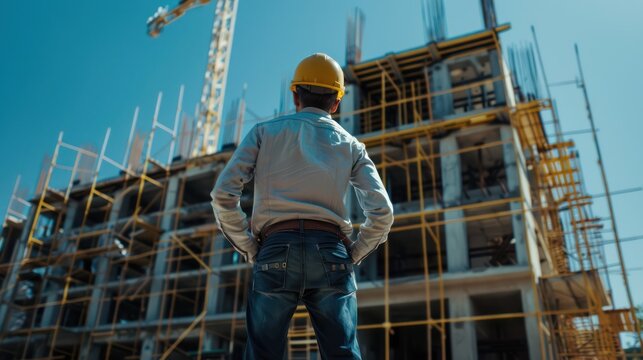 At the completion of the project, the engineer proudly surveys the finished structure, a testament to months of hard work and dedication.