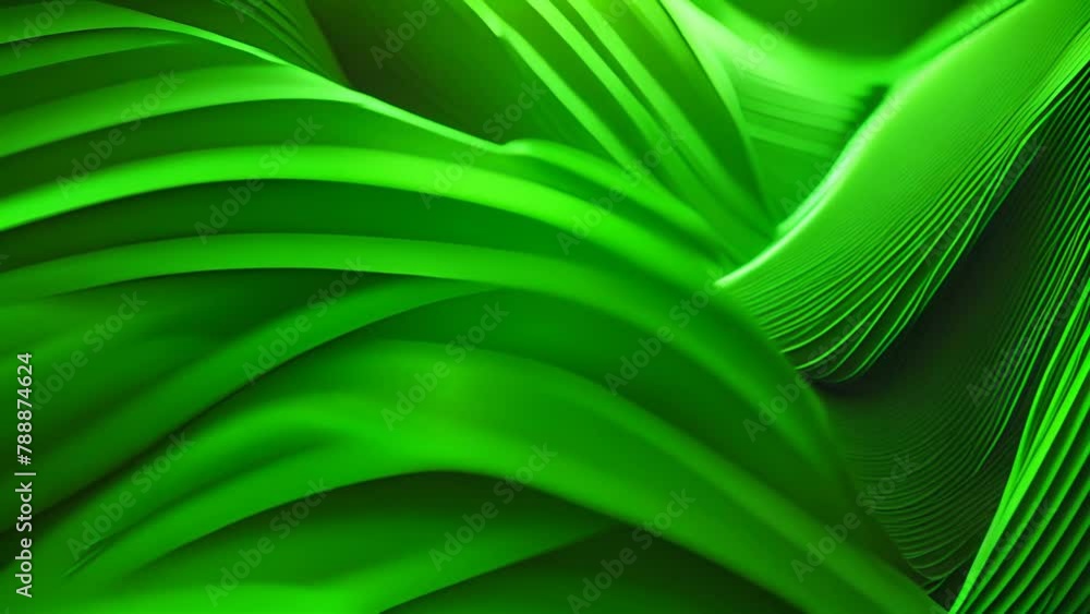 Aufkleber green background with wavy lines generative ai