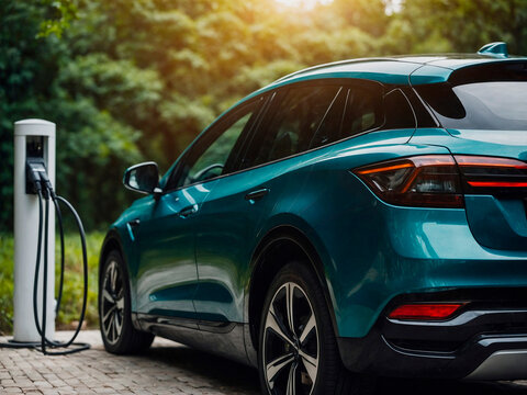Eletromobilidade em A&ccedil;&atilde;o: Carro El&eacute;trico Moderno Carregando e a Sustentabilidade Ambiental