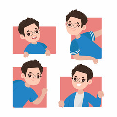 Fototapeta premium Peeping people collection of illustration