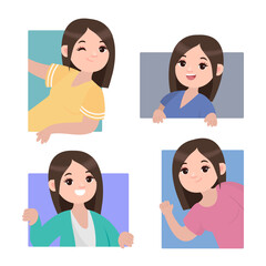Fototapeta premium Peeping people collection of illustration