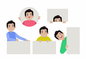 Fototapeta premium Peeping people collection of illustration