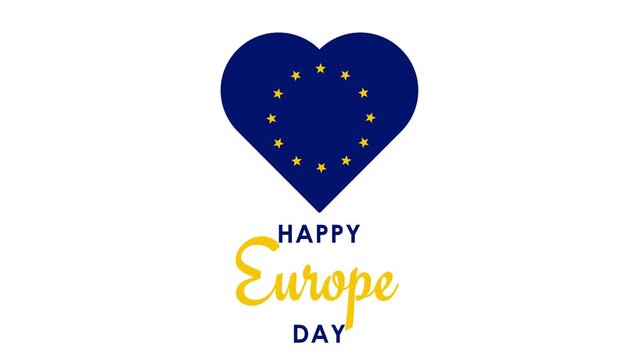 europe day animated background happy europe day eu union europe flag gold and blue stars looping
