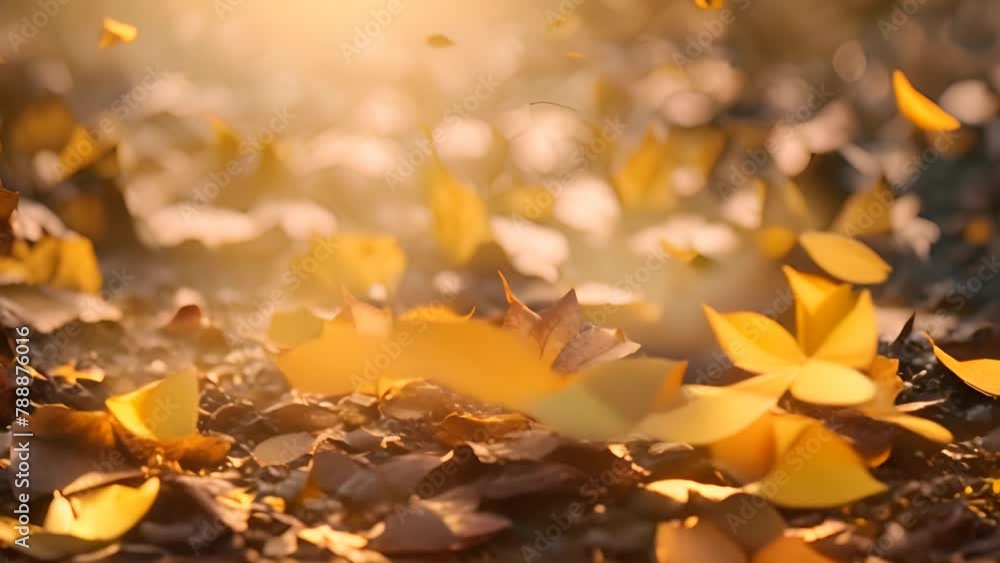Aufkleber cluster of fallen leaves on the ground generative ai
