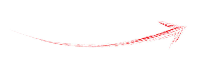 Hand - drawn red brush arrow vector isolated on a white background .