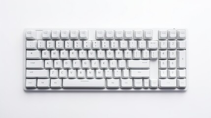Mechanical gaming keyboard, computer keyboard isolated on white background.