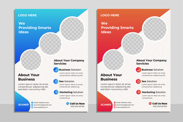  Corporate business flyer template design. Simple minimalist corporate business flyer design template.
