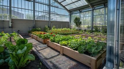 Climate-controlled greenhouses extend growing seasons and protect crops from extreme weather conditions, ensuring year-round production.