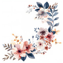set of floral branch. Wedding concept with flowers. Floral poster, invite. Vector arrangements for greeting card or invitation