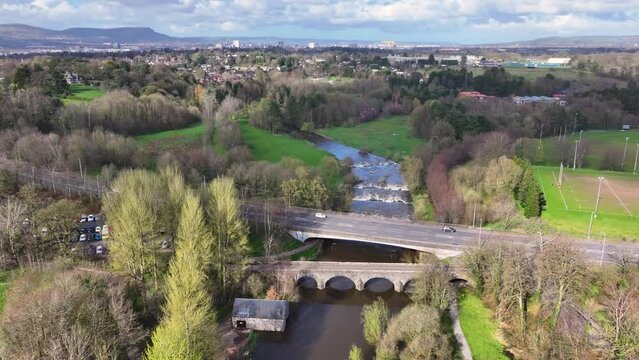 Aerial view of Shaws Bridge on the Malone road Belfast County Down Northern Ireland