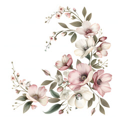 set of floral branch. Wedding concept with flowers. Floral poster, invite. Vector arrangements for greeting card or invitation