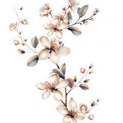 set of floral branch. Wedding concept with flowers. Floral poster, invite. Vector arrangements for greeting card or invitation