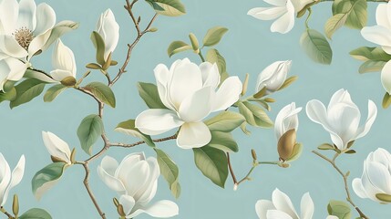 Vintage Magnolia Floral Pattern for Floral Patterns