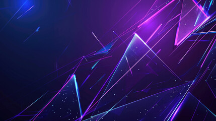 Abstract blue and purple gradient background with glowing geometric lines. Modern shiny triangle lines. Futuristic concept
