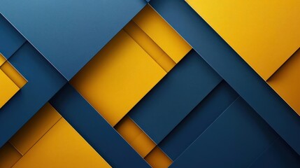 A series of blue and yellow rectangles are arranged in a pattern, creating a dynamic