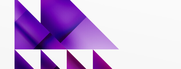 A purple triangle surrounded by violet triangles on a white background, creating a vibrant and dynamic composition with varying shades and tints