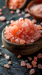 Fototapeta na wymiar Beautiful presentation of Pink Himalayan Salt, hyperrealistic food photography