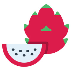 dragon fruit vector icon. fruit icon flat style. perfect use for icon, logo, illustration, website, and more. icon design color style