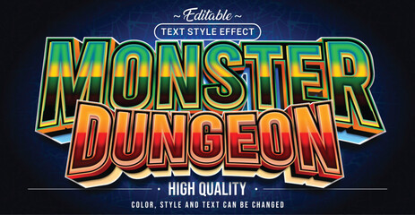 Editable text style effect - Monster Dungeon text style theme.
