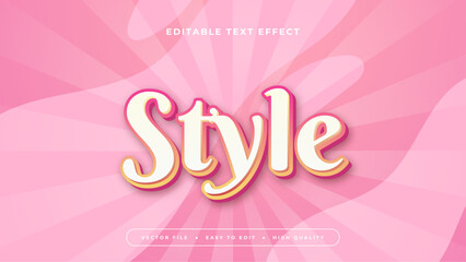 Orange pink and white style 3d editable text effect - font style