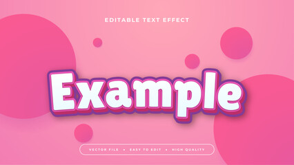Obraz premium Pink and white example 3d editable text effect - font style