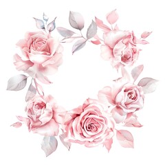 pink rose floral wreath for cards postcards