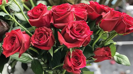 Obraz premium Stunning bunch of vibrant red roses