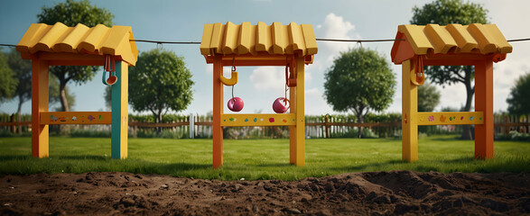 Joyful 3D Giggles Garden: Playful Banner for Child Play Area