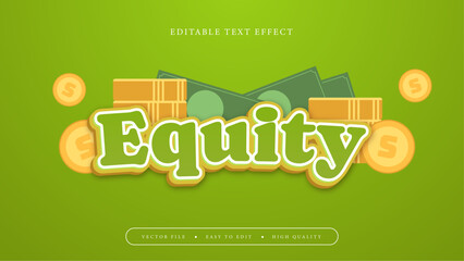 Orange white and green equity 3d editable text effect - font style
