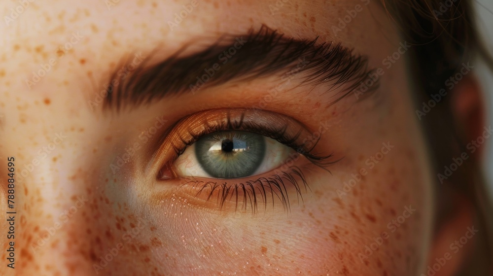 Poster the brows sit low on the forehead and are thick and dramatic adding a sense of intensity and depth t