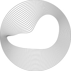 Circle with dynamic wave line suitable for design