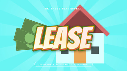 Blue orange and green lease 3d editable text effect - font style
