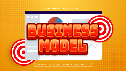 Orange white and red business model 3d editable text effect - font style