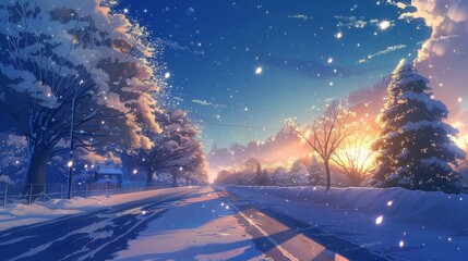Anime Winter Background