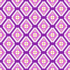 Flower in purple square seamless pattern