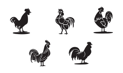 Illustration Rooster icon EPS 10 And JPG