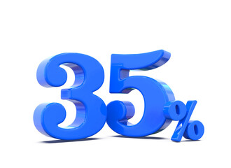 35 Percent Discount Sale Off  Blue Number