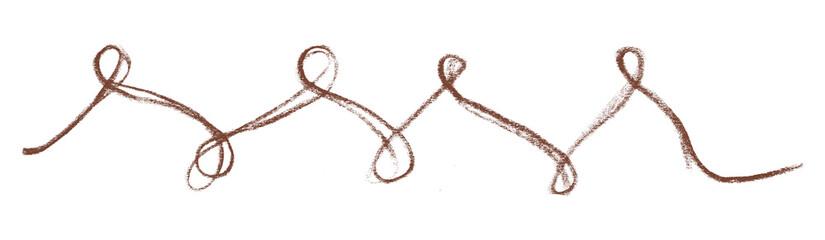 brown pencil strokes isolated on transparent background