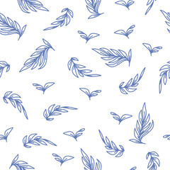 Handrawn leaf pattern. leaves seamless pattern wallpaper. Tropical leaf pattern background. leave background pattern. 
