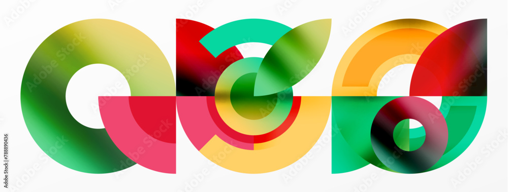 Aufkleber The letter a is depicted with colorful circles in a pattern on a white background, creating a vibrant and artistic display of symmetry and graphics