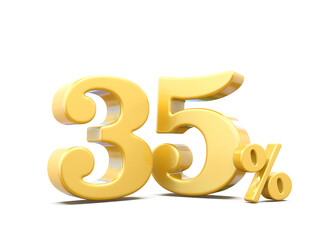 35 Percent Discount Sale Off  Gold Number