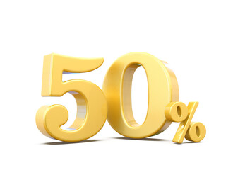 50 Percent Discount Sale Off  Gold Number